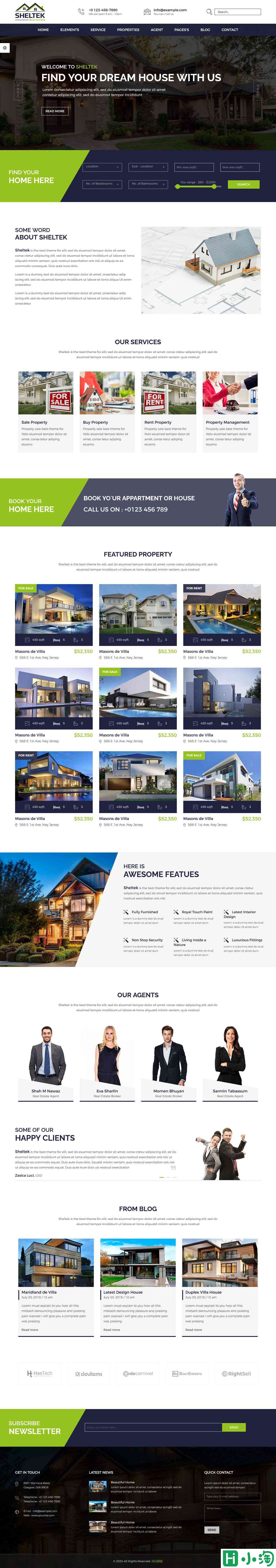 全能房地产经纪公司网站模板-PC预览